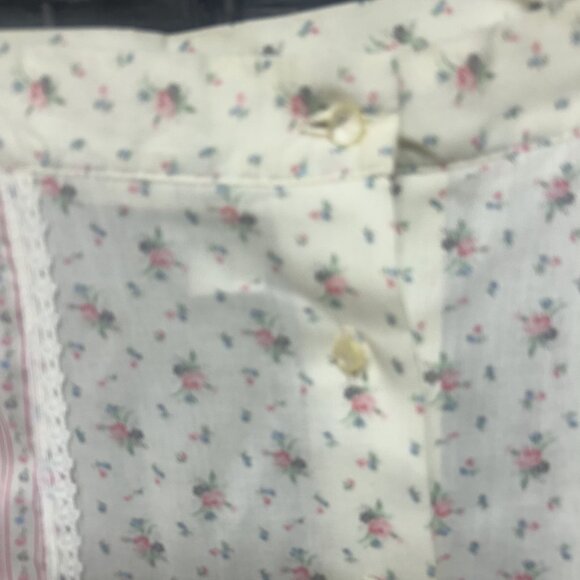 Vintage A-Line Button Up Pink and striped Floral Print Skirt by Chequers Size 7/ - Picture 6 of 7